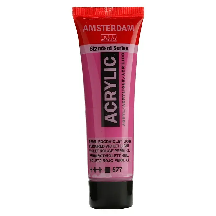 Talens Amsterdam Pintura acrílica Standard - Violeta rojo permanente claro, 20 ml, Tubo