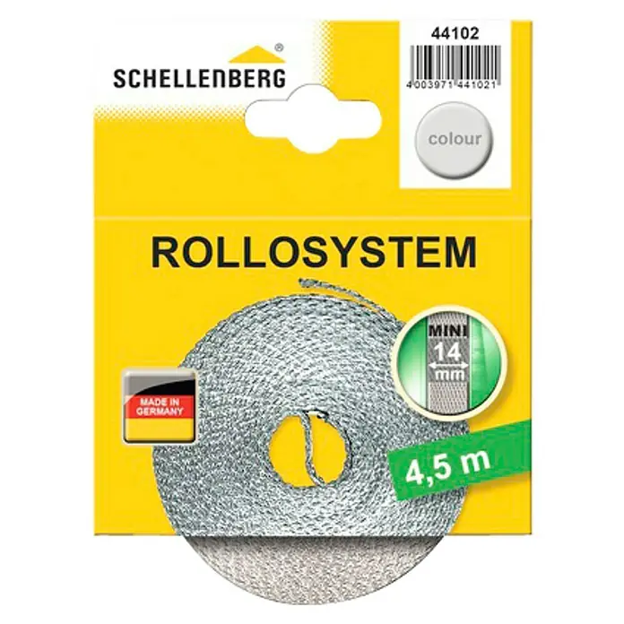 Schellenberg Cinta para persiana - Gris, Largo: 4,5 m, Anchura de la correa: 14 mm