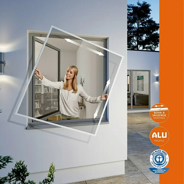 Windhager Insektenschutz-Fensterrahmen Felxi Fit - 130 x 150 cm, Weiß