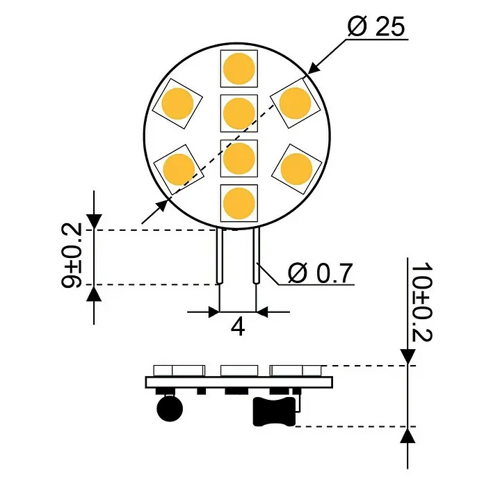 Talamex Led-plaatje voor boten - 1,2 W, 10 V - 30 V, Lichtkleur: Warm wit, G (A tot G)