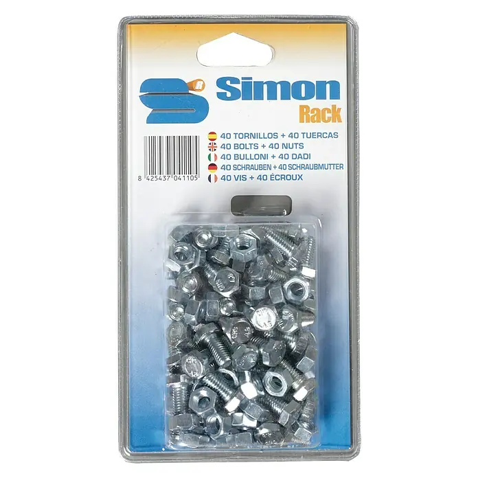 Simonrack Juego de tornillos y tuercas - Específico para: Estantes Simonrack