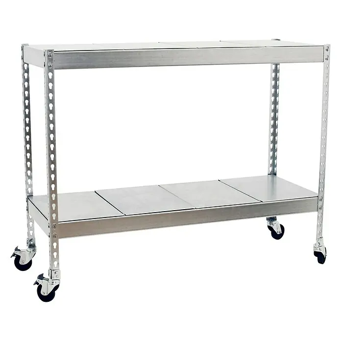 Simonrack Ecoforte Estantería para cargas pesadas Chipboard Mobile - L x An x Al: 45 x 120 x 90 cm, Capacidad de carga: 400 kg/balda, Número de baldas: 2 ud., Galvanizado