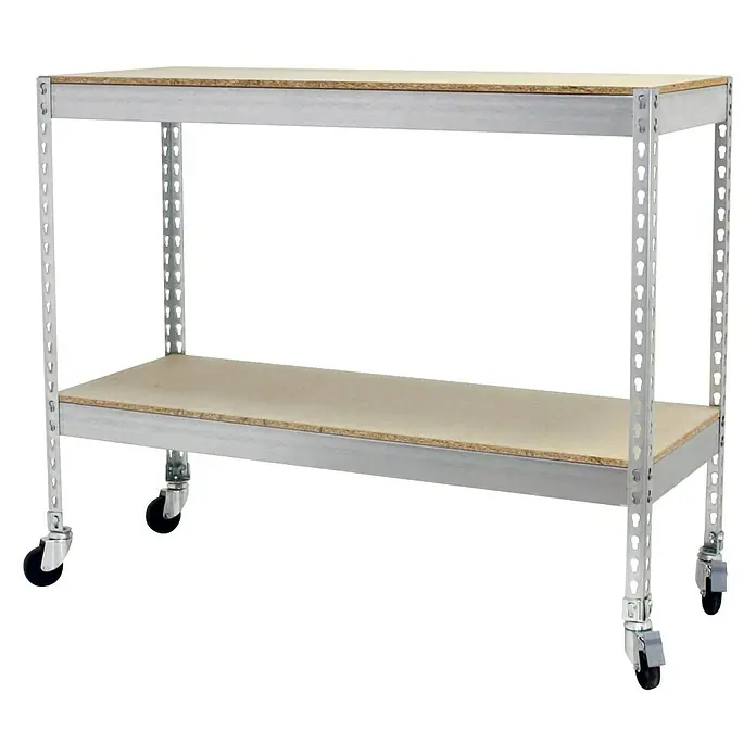 Simonrack Ecoforte Estantería para cargas pesadas Chipboard Mobile - L x An x Al: 75 x 150 x 90 cm, Capacidad de carga: 400 kg/balda, Número de baldas: 2 ud., Galvanizado