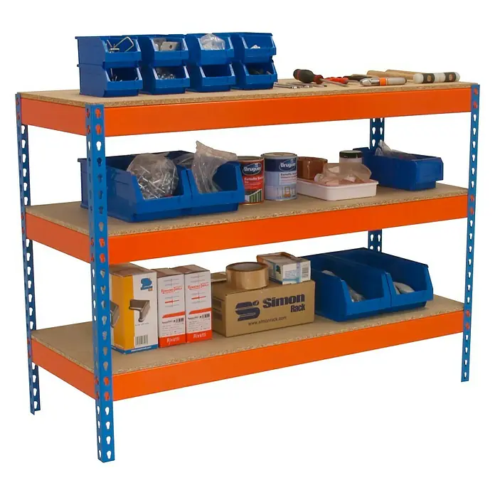 Simonrack Simonwork Mesa de trabajo Basic 3 - Azul, L x An x Al: 76 x 180 x 90 cm, Capacidad de carga: 400 kg