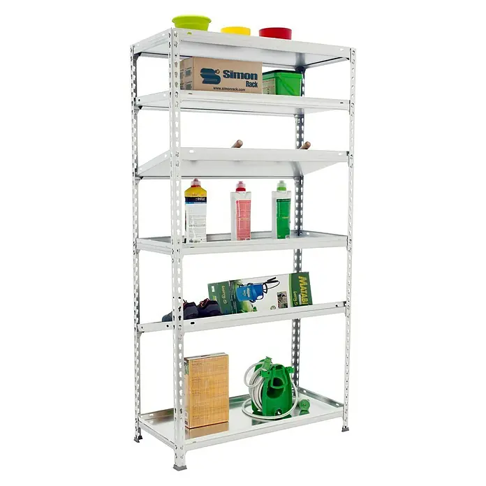 Simonrack Simonclick Estantería metálica Mini - L x An x Al: 40 x 80 x 250 cm, Capacidad de carga: 180 kg/balda, Número de baldas: 6 ud., Galvanizado