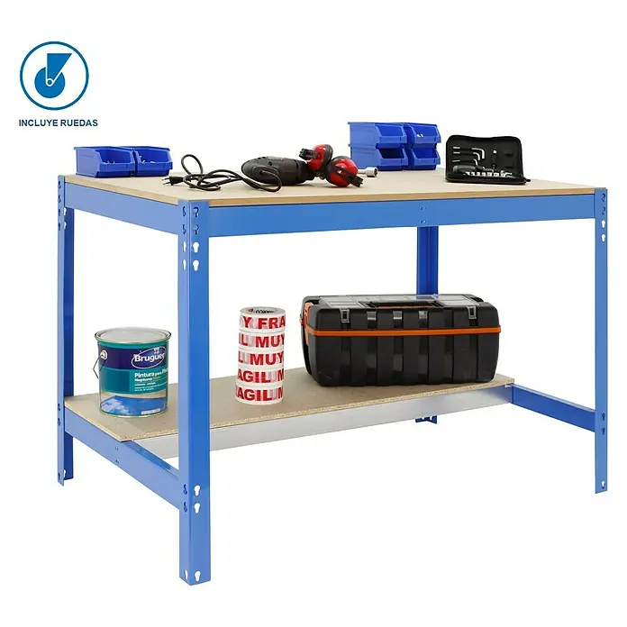 Simonrack Simonwork Banco de trabajo BT0 Mobile - L x An x Al: 61 x 90 x 95 cm, Capacidad de carga: 280 kg, Azul
