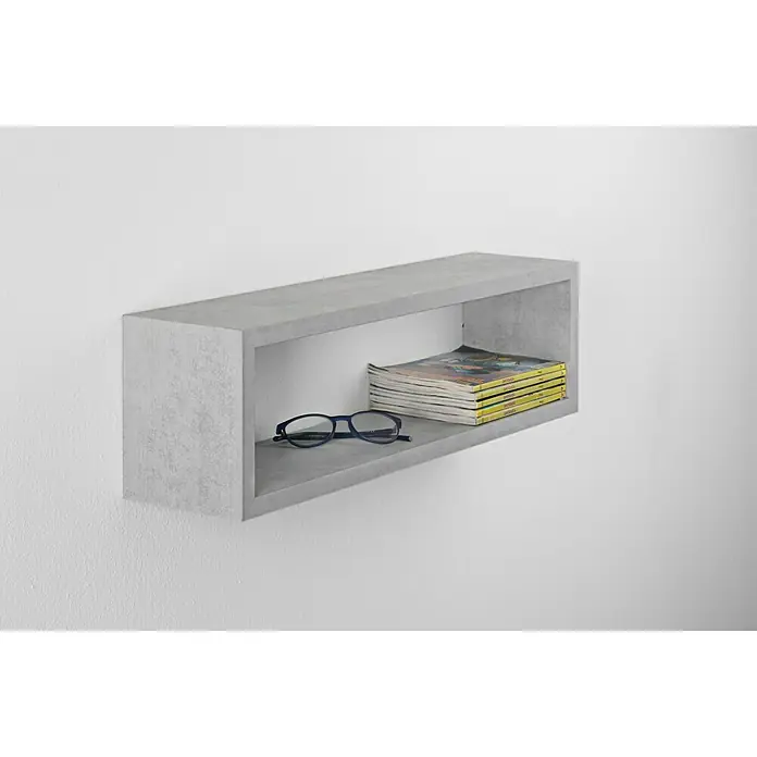 Format Wandregal Chany - L x B x H: 59 x 17 x 14,5 cm, Beton - Vorderansicht