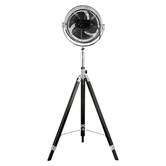 Proklima Retro-Standventilator - Silber/Schwarz, 80 W, Höhe: 135 cm - Vorderansicht