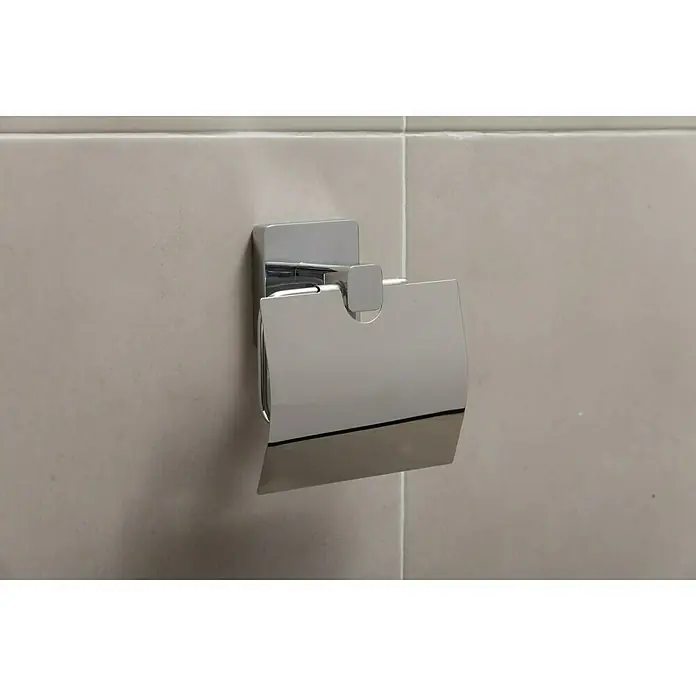 Tatay Kalo Portarrollos papel higiénico - Con tapa, Cromo, Brillante