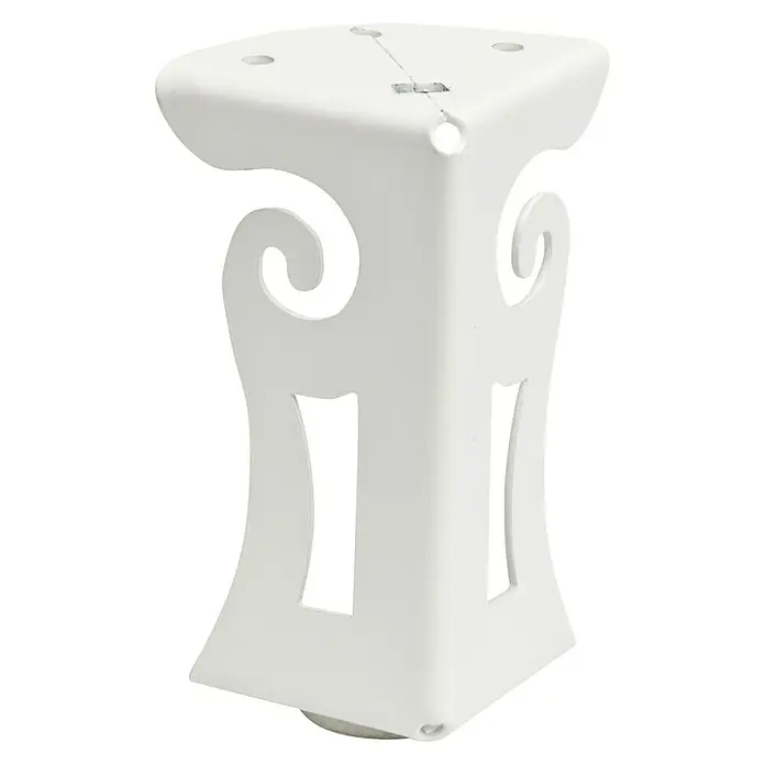 Pata para muebles Voluta - L x An x Al: 4,5 x 5,2 x 10 cm, Capacidad de carga: 100 kg, Blanco