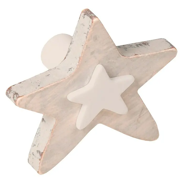 Nesu Tirador para muebles Star Shabby - L x An x Al: 6 x 5,4 x 3,2 cm, Madera