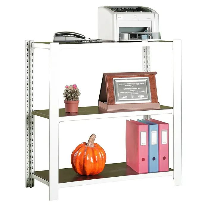 Simonrack Simonoffice Estantería para archivadores Officlick Wood Inicial - L x An x Al: 30 x 90 x 100 cm, Capacidad de carga: 200 kg/balda, Número de baldas: 3 ud., Blanco/Wengué