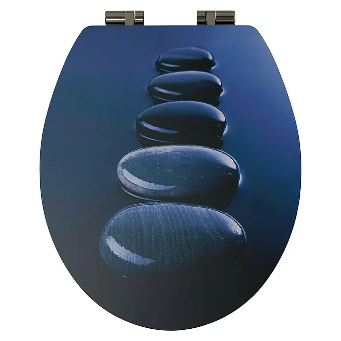 Poseidon WC-Sitz Bato Stone - Mit Absenkautomatik, Holz, Blau
