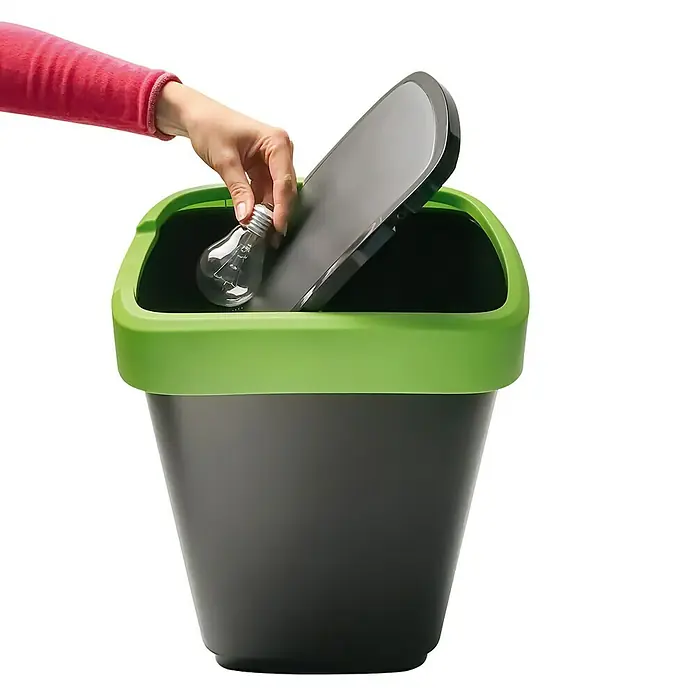 Rotho Kanta za otpad Twist - 25 l, Antracit-zelena, Kvadratno, Polipropilen - Proizvod u upotrebi