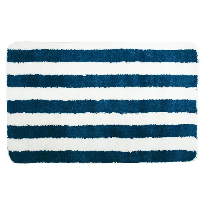 MSV Alfombra para baño Deauville - 50 x 80 cm, Celeste/Blanco