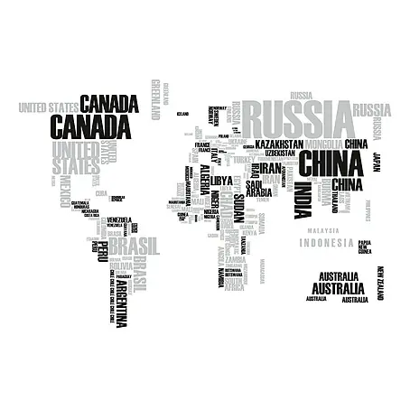 Vinilo de pared Mapa mundi nombres