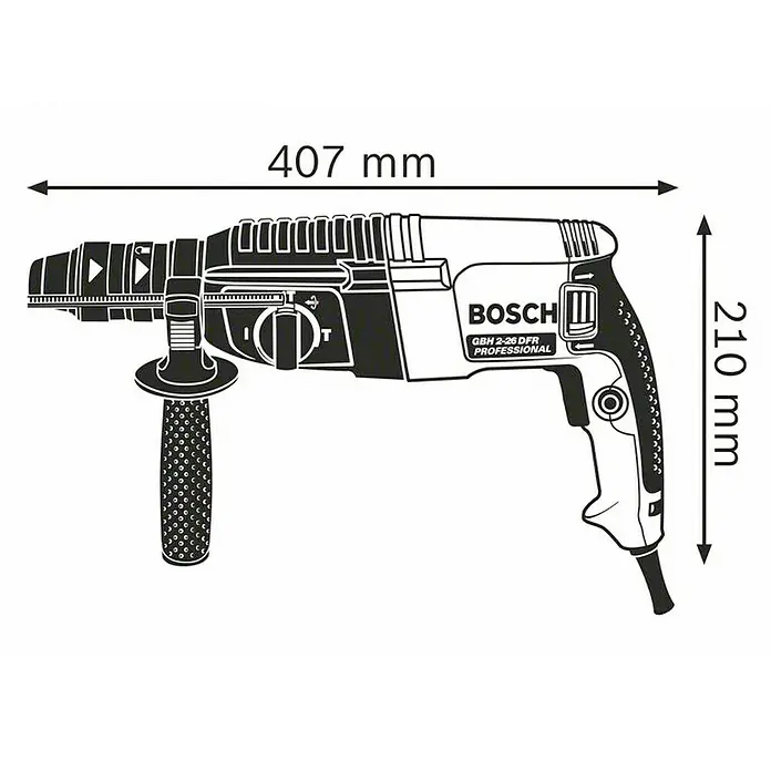 Bosch Professional Bohrhammer GBH 2-26 F - 830 W, Leerlaufdrehzahl: 0 U/min - 900 U/min, Einzelschlagstärke: 2,7 J