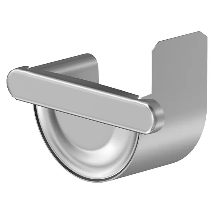 Sarei Rinnenendstück - Nennweite: 125 mm, Links & Rechts, Aluminium, Halbrund, Aluminium - Linke Seitenansicht