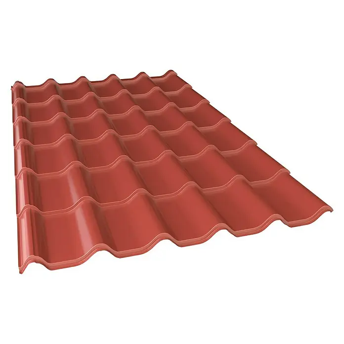 Probau Metallziegel MetDach - Terrakotta, 216 cm x 117 cm x 0,5 mm, Stahl - Vorderansicht