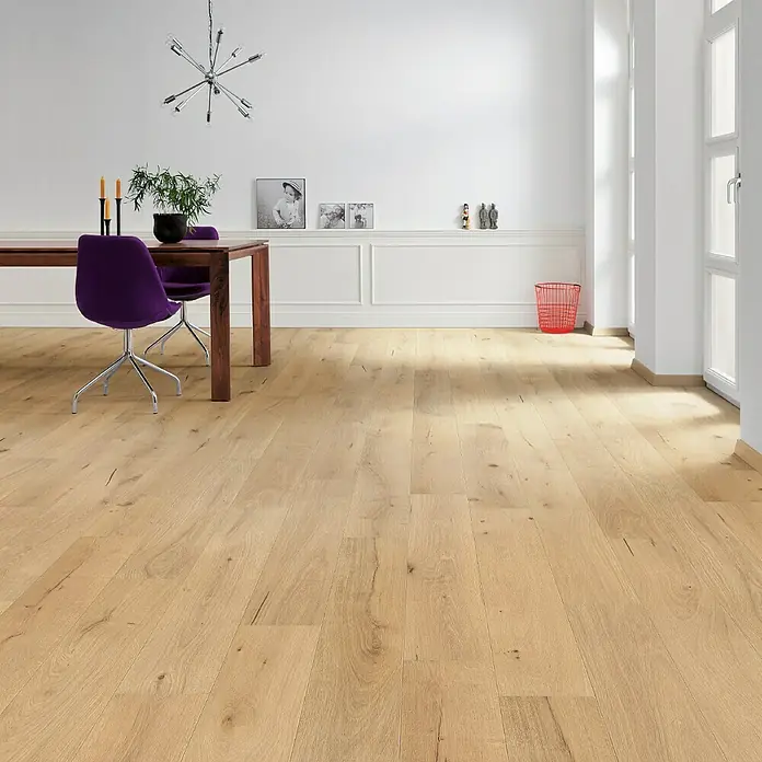 Living by Haro Fertigparkett Eiche pure struktuiert Naturöl - 1.085 x 180 x 12 mm, Landhausdiele - Stimmungsaufnahme