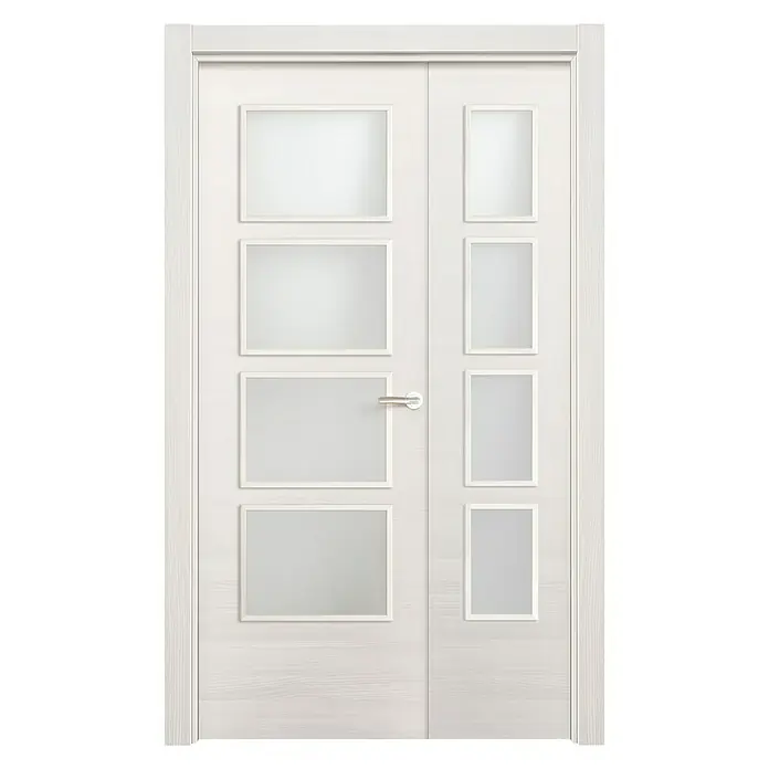 Puerta de doble hoja 1/2 Fresno Eslovenia - 115 x 203 cm, Izquierda, Blanco, Macizo
