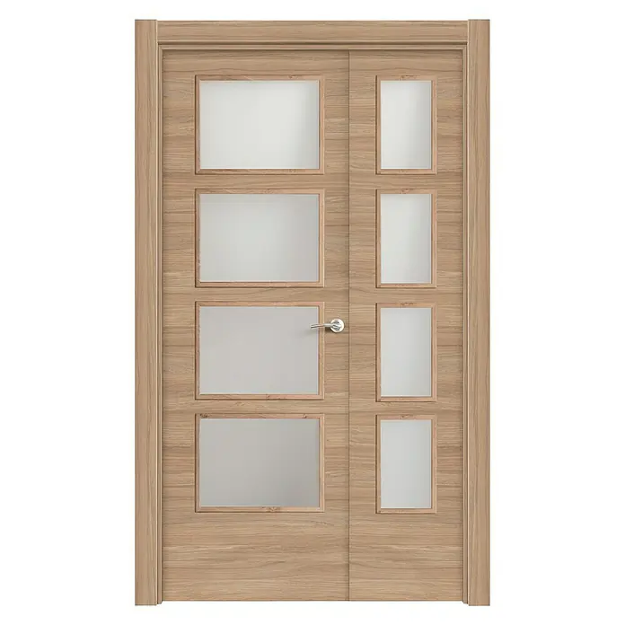 Puerta de doble hoja 1/2 Roble Urban - 125 x 203 cm, Izquierda, Roble claro, Macizo