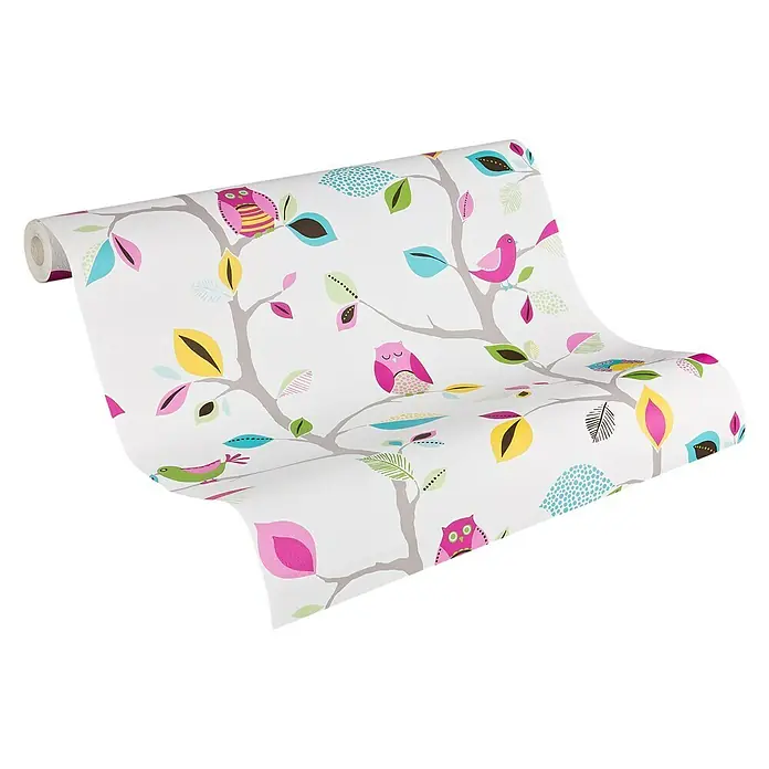 AS Creation Boys And Girls 6 Papiertapete Eule - Rosa, Motiv, 10,05 x 0,53 m - Ansicht von oben