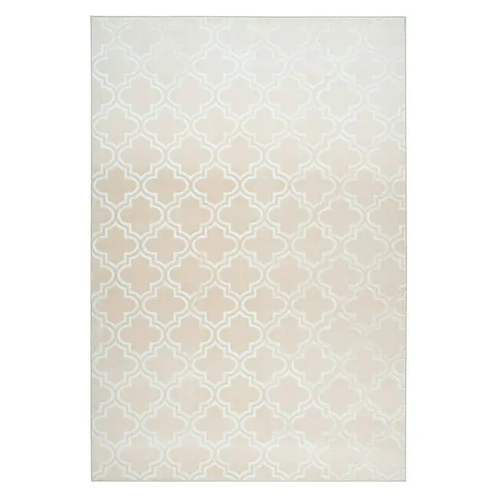 Kayoom Kurzflorteppich Monroe I - Creme, 170 x 120 cm, 100 % Polyester - Ansicht von oben