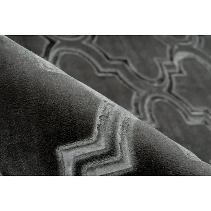 Kayoom Kurzflorteppich Monroe I - Anthrazit, 150 x 80 cm, 100 % Polyester - Detailaufnahme