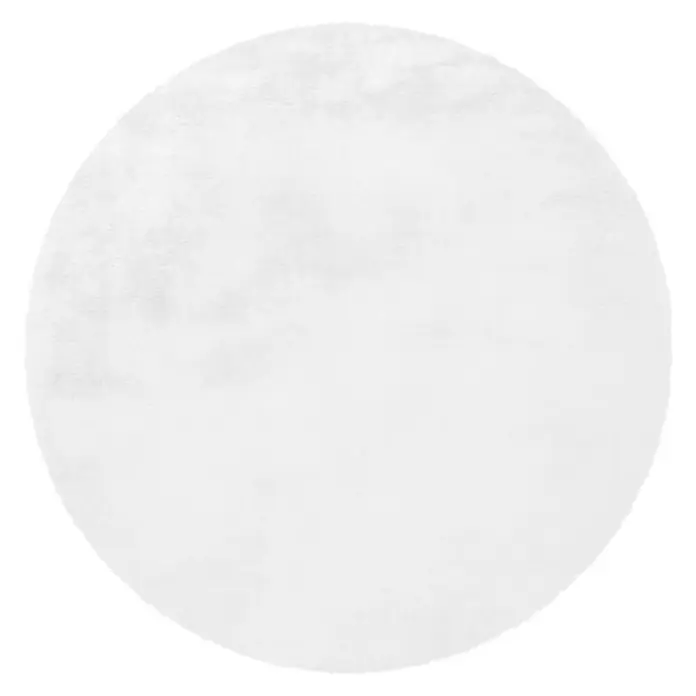 Kayoom Teppich rund Rabbit - Weiß, Durchmesser: 160 cm, 100 % Polyester - Ansicht von oben