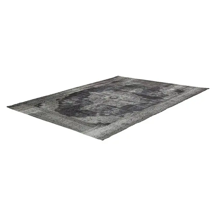 Kayoom Kurzflorteppich Vintage - Grau/Elfenbein, 290 x 200 cm, 100 % Polyacryl - Rechte Seitenansicht