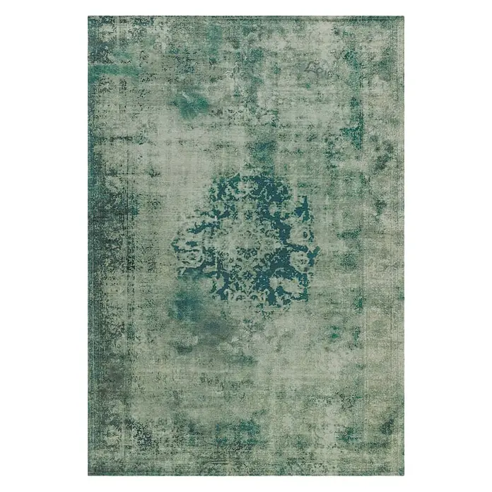 Kayoom Kurzflorteppich Vintage - Dunkelgrün, 230 x 160 cm, 100 % Polyacryl - Ansicht von oben