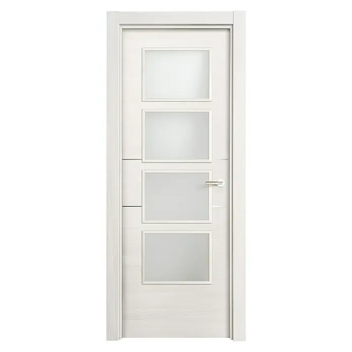 Puerta acristalada Fresno Eslovenia vidriera 200AL - 72,5 x 203 cm, Izquierda, Blanco, Macizo, Vidriera