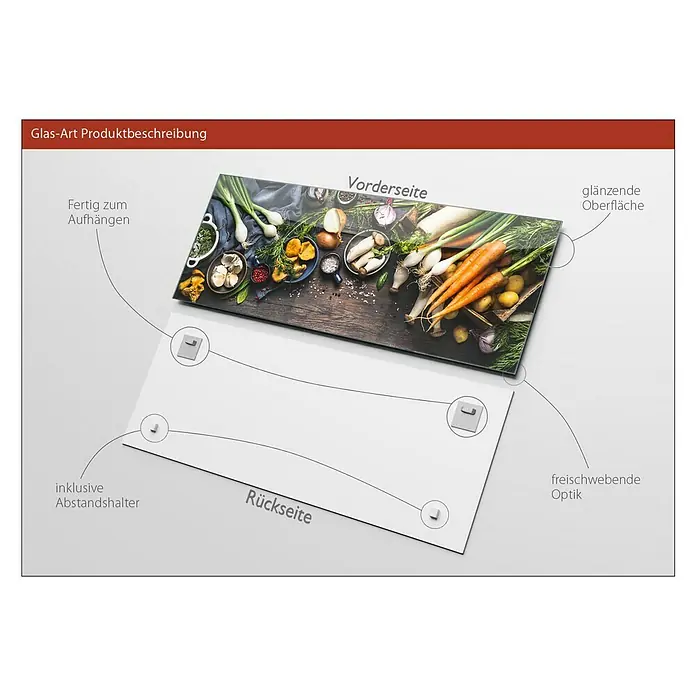 ProArt Glasbild - Kitchen Utensils, B x H: 125 x 50 cm - Anwendungsbeispiel