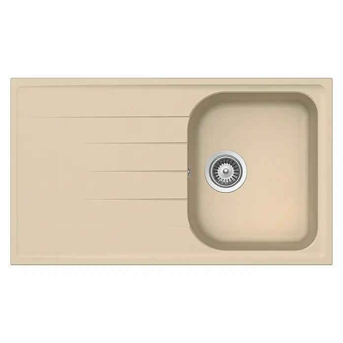 Respekta by Schock Einbauspüle Orlando - 86 x 50 cm, 1 Becken, Cristalite®, Beige - Ansicht von oben