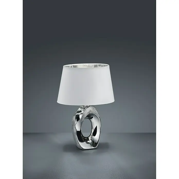 Trio Lighting Lámpara de sobremesa Taba - 40 W, L x An x Al: 23 x 18 x 33 cm, Plateado, E14