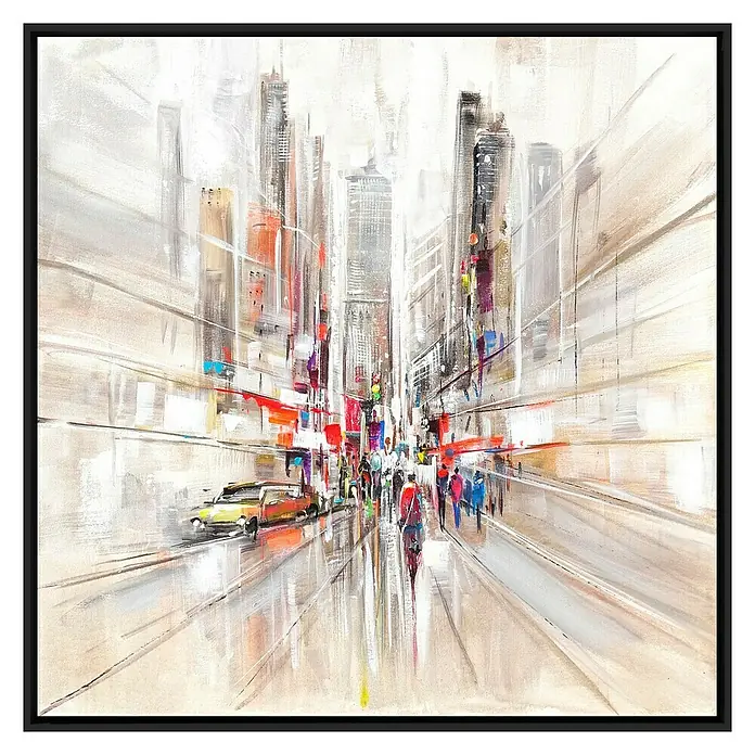 Cuadro pintado a mano y enmarcado Tráfico - Traffic, An x Al: 44,5 x 44,5 cm