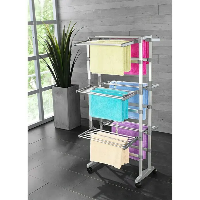 Ruco Wäscheständer - L x B x H: 59 x 64 x 129 cm, Silber - Anwendungsbeispiel