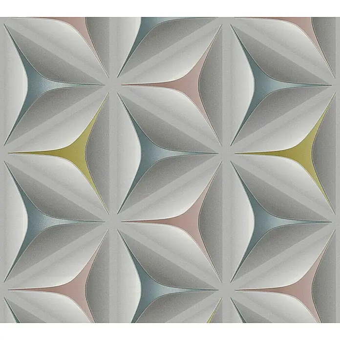 AS Creation Vliestapete Move Your Wall - Blau/Grau/Rosa, Grafisch, 10,05 x 0,53 m - Detailaufnahme
