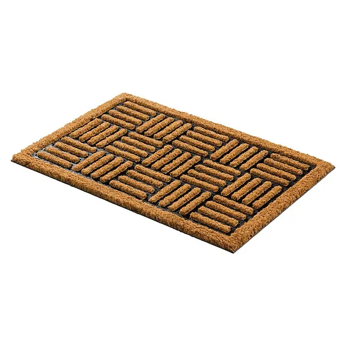 Astra Kokosfußmatte Coco Home - Gitter, Kokosbraun/Schwarz, 60 x 40 cm, 50 % Kokos, 50 % Gummi