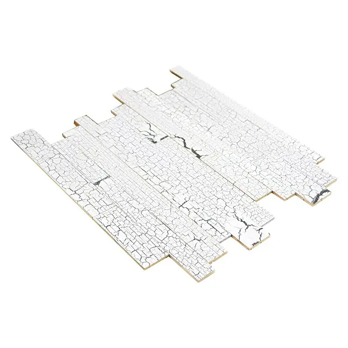 Selbstklebemosaik Woodland SWM PW5 - 30 x 30 cm, Holz, Weiß - Ansicht von oben