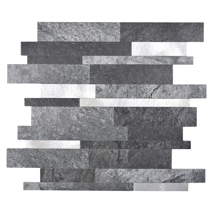 Selbstklebemosaik SAM 4GV32BS - 30 x 30 cm, Vinyl, Schwarz/Silber - Vorderansicht