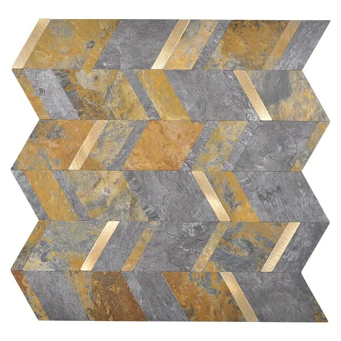 Selbstklebemosaik SAM 4AR48MRG - 28 x 29 cm, Vinyl, Gold/Grau - Vorderansicht