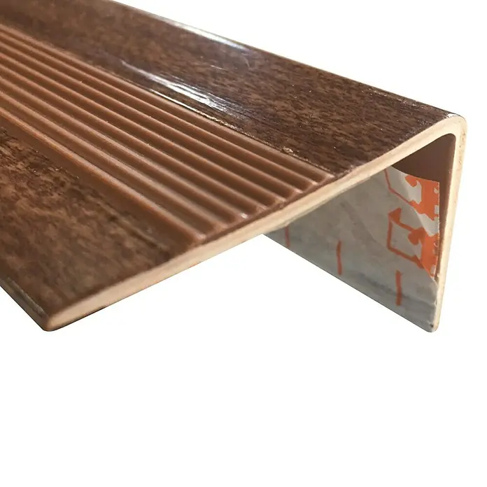 Rufete Perfil de escalón adhesivo Roble natural - 1 m x 50 mm x 35 mm, PVC, Decorativa