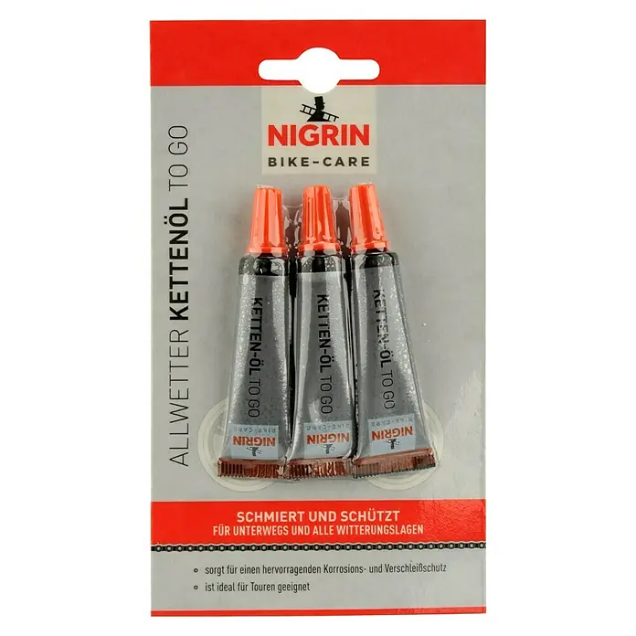 Nigrin Kettenöl ToGo - Inhalt: 3 x 3 ml - Vorderansicht