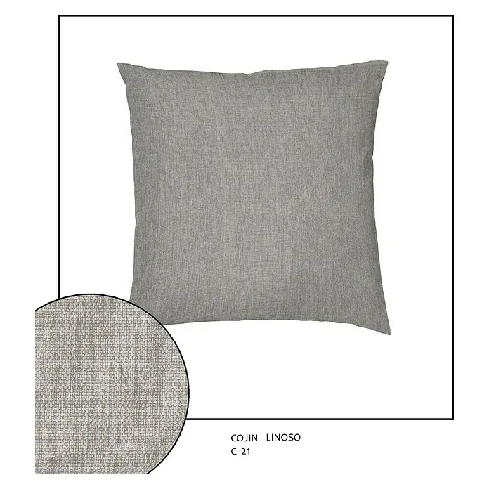Cojín Linoso - Gris, 45 x 45 cm, 100% poliéster