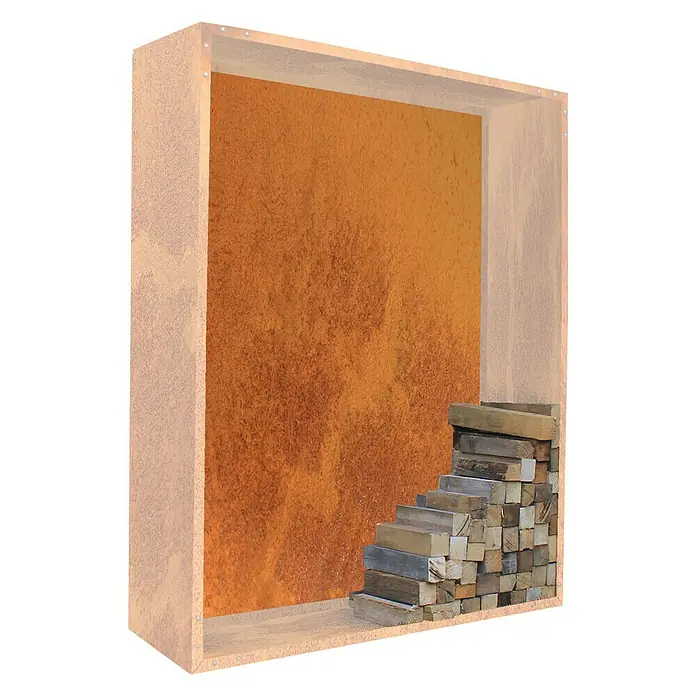 Palatino Exlusive Line Rückwand Woodpecker - 150 x 180 cm, Passend für: Palatino Exclusive Line Brennholzregal Woodpecker - Linke Seitenansicht