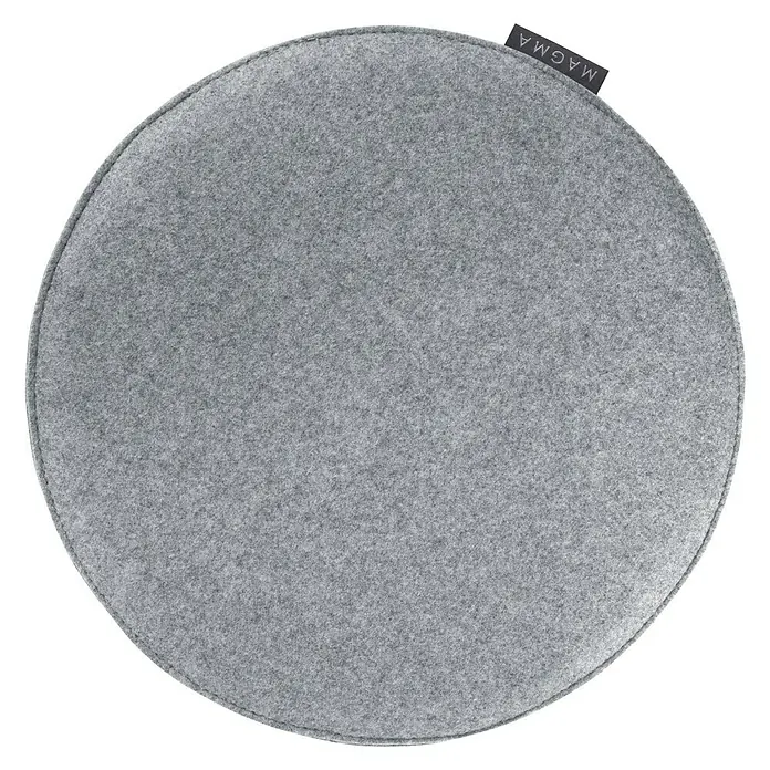 Sitzkissen rund Carl - Ø x H: 35 x 2 cm, Grau, 100 % Polyester - Vorderansicht