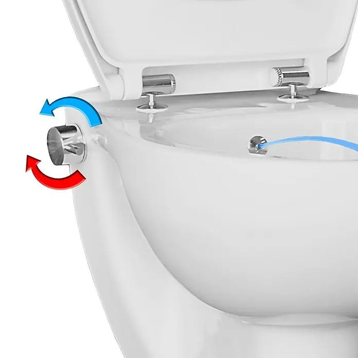 Wand-Dusch-WC Tek - Mit Spülrand, Mit antibakterieller Glasur, Spülform: Tief, WC Abgang: Waagerecht, Weiß - Detailaufnahme