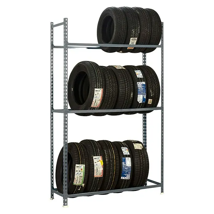 Simonrack Simonauto Estantería para neumáticos Autoclick Plus - L x An x Al: 40 x 100 x 200 cm, Capacidad de carga: 90 kg/balda, Número de baldas: 3 ud., Gris